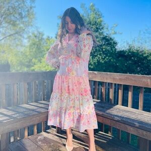 Floral long sleeve dress
